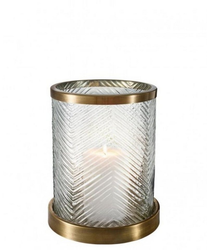 Casa Padrino Windlicht Designer Windlicht / Kerzenleuchter Messing Finish 23 x H. 27 cm - Luxus Qualität von Casa Padrino