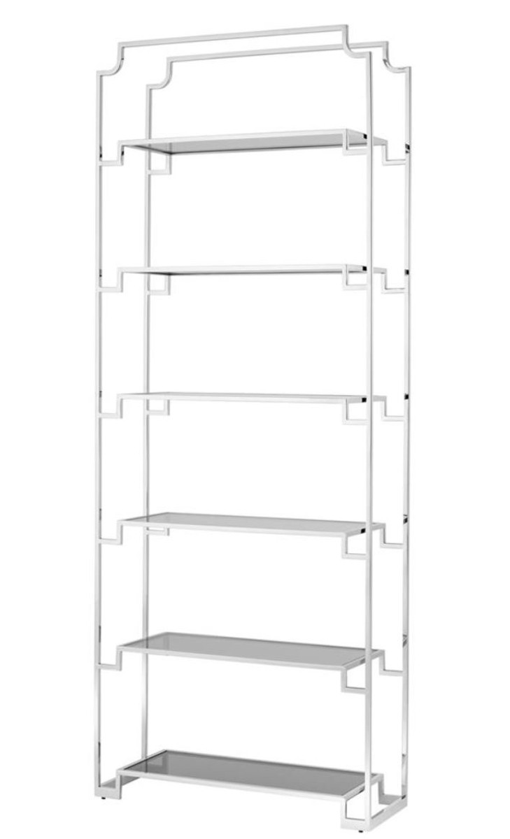 Casa Padrino Wohnzimmer Regalschrank Silber 90 x 32 x H. 230 cm - Luxus MÃ¶bel von Casa Padrino