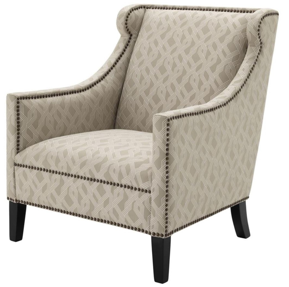 Casa Padrino Wohnzimmer Sessel Grau 74 x 81 x H. 89 cm - Luxus Ohrensessel von Casa Padrino