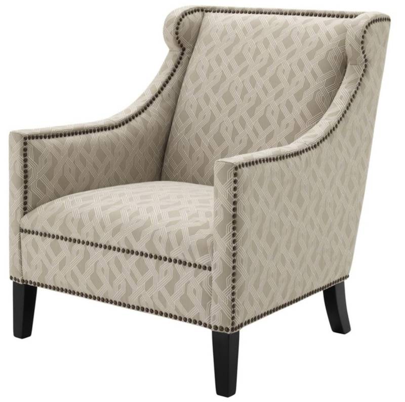 Casa Padrino Wohnzimmer Sessel Grau 74 x 81 x H. 89 cm - Luxus Ohrensessel von Casa Padrino