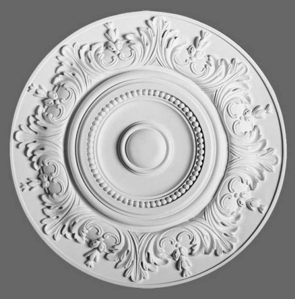 Casa Padrino Zierleiste Stuck Rosette 47 x 47 cm Deckenstuck Deckenrosette Stuckrosette Wandrosette Barock Jugendstil von Casa Padrino