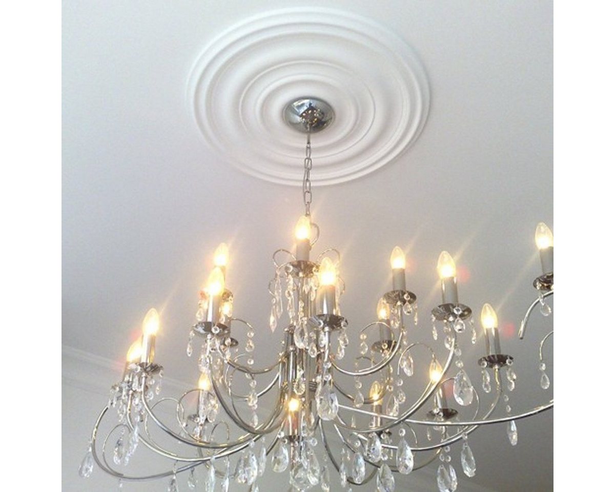 Casa Padrino Zierleiste Stuck Rosette 48.5 x 48.5 cm Deckenstuck Deckenrosette Stuckrosette Wandrosette von Casa Padrino