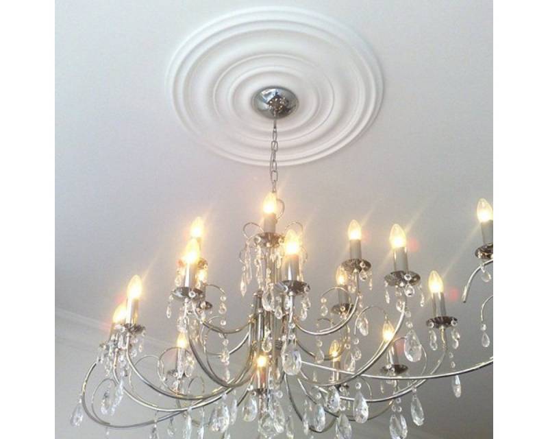 Casa Padrino Zierleiste Stuck Rosette 48.5 x 48.5 cm Deckenstuck Deckenrosette Stuckrosette Wandrosette von Casa Padrino