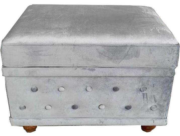 Chesterfield Designer Fußhocker Antik Grau Antik Look aus dem Hause Casa Padrino - Möbel von Casa Padrino