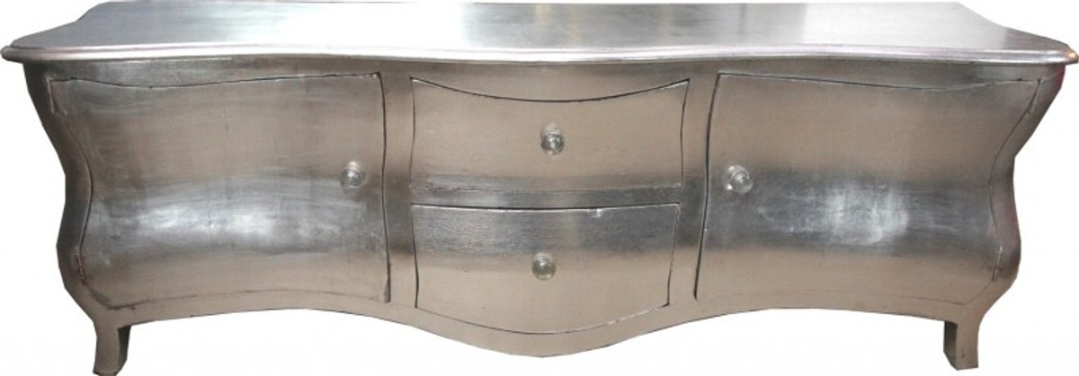 Lange Barock Kommode / Fernsehschrank / Sideboard Silber 170cm - Fernsehkommode Lange Barock Kommode / Fernsehschrank / Sideboard Silber 170cm - Fernsehkommode von Casa Padrino