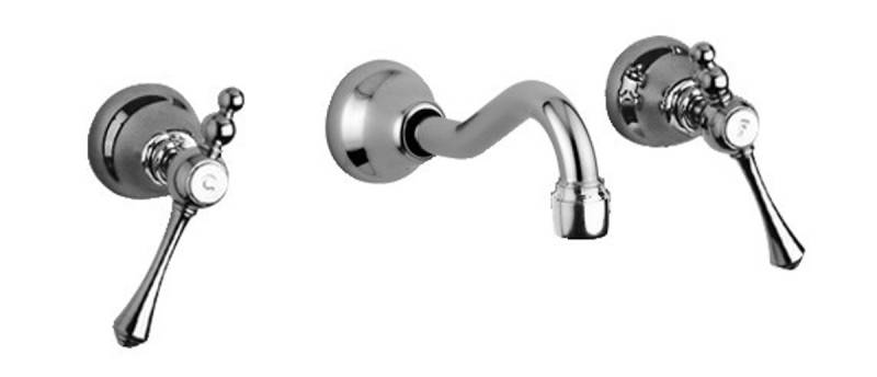 Luxus Bad ZubehÃ¶r - Jugendstil Retro Waschtisch Einhebelmischer Wandmontage Chrom Serie Milano - Made in Italy von Casa Padrino