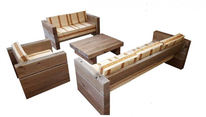 Luxus Garten Möbel Set Eiche Massiv - schwere Ausführung - 3er, 2er, 1x + Tisch - Massivholz rustikal - Lounge Set Luxus Garten Möbel Set Eiche Massiv - schwere Ausführung - 3er, 2er, 1x + Tisch - Massivholz rustikal - Lounge Set von Casa Padrino