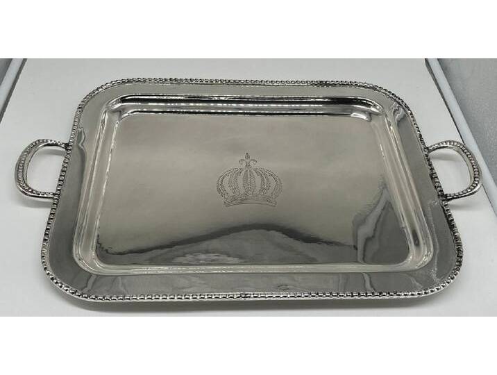 Pompöös by Casa Padrino Luxus Barock Serviertablett Krone Silber 48 cm - designed by Harald Glööckler von Casa Padrino