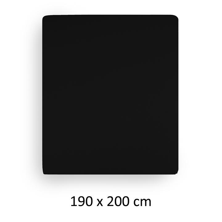 Spannbettlaken 'Lavara' schwarz, 190 x 200 cm von promondo living