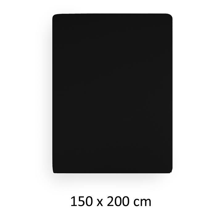 Spannbettlaken 'Lavara' schwarz 150 x 200 cm von promondo living