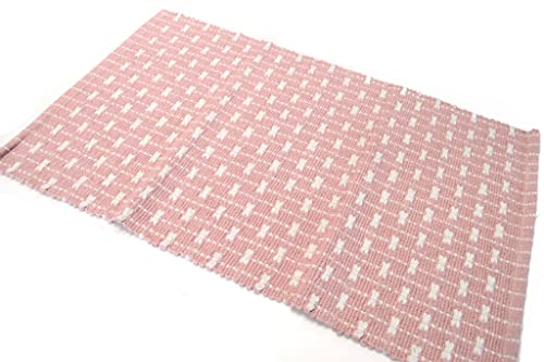 ARNO Teppich aus Baumwolle, 50 x 80 cm, waschbar, für Bad und Küche, rutschfest (Pink) von Casa Service