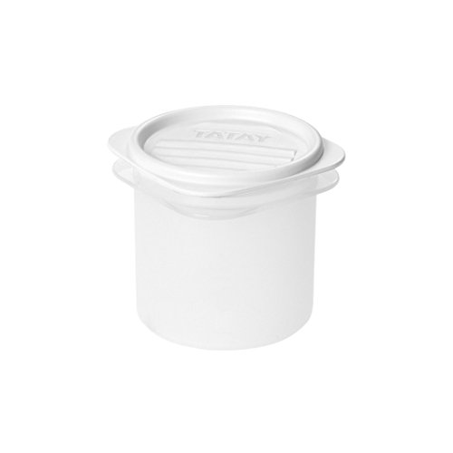 Tatay Frischhaltedose , Vakuum, 0,3 l Kapazität, flexible Druckdeckel, BPA frei, Geeignet Mikrowelle und Geschirrspüler, Weiß. Maße: 8,7 x 8,7 x 8,5 cm von TATAY
