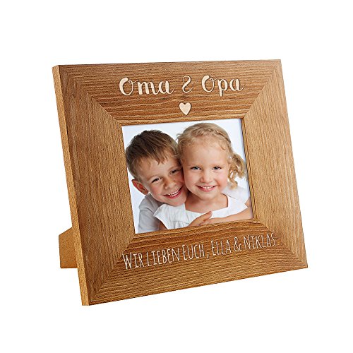 Casa Vivente Bilderrahmen mit Gravur – Für Oma und Opa – Personalisiert mit Namen – Rahmen aus Holz – Dekoration – Geschenkidee für Großeltern – Geburtstagsgeschenk Casa Vivente Bilderrahmen mit Gravur – Für Oma und Opa – Personalisiert mit Namen – Rahmen aus Holz – Dekoration – Geschenkidee für Großeltern – Geburtstagsgeschenk von Casa Vivente