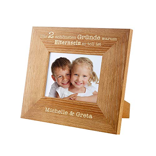 Casa Vivente Bilderrahmen mit Gravur für Eltern, Schönste Gründe, Personalisiert mit Namen, Rahmen aus Holz, Maße: 31 x 26 x 1,5 cm Casa Vivente Bilderrahmen mit Gravur für Eltern, Schönste Gründe, Personalisiert mit Namen, Rahmen aus Holz, Maße: 31 x 26 x 1,5 cm von Casa Vivente