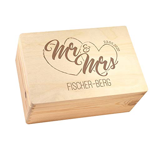 Personalisiert mit Namen und Taufdatum Taufgeschenke Keepsake Box aus Holz Casa Vivente Erinnerungskiste zur Taufe mit Gravur 