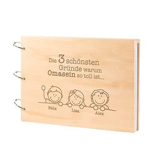 Casa Vivente Fotoalbum zum Selbstgestalten mit Holz-Cover und personalisierter Gravur für deine Oma, Blanko Buch mit 144 weißen Seiten als Muttertagsgeschenk Casa Vivente Fotoalbum zum Selbstgestalten mit Holz-Cover und personalisierter Gravur für deine Oma, Blanko Buch mit 144 weißen Seiten als Muttertagsgeschenk von Casa Vivente