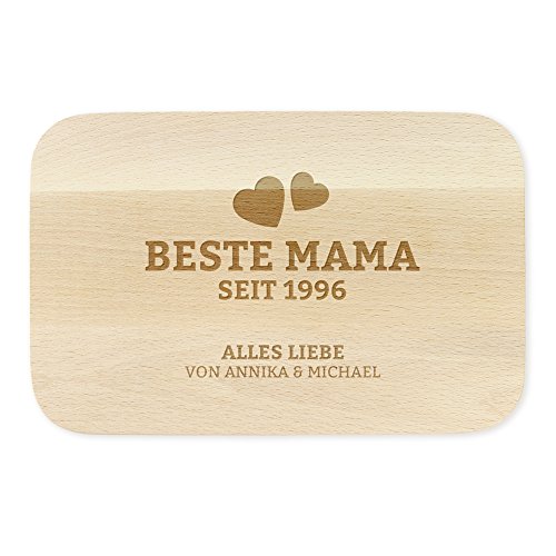 Casa Vivente Frühstücksbrettchen mit Gravur – Beste Mama – Personalisiert mit Namen und Jahreszahl – Schneidebrett aus Ahornholz – Geschenkidee zum Muttertag und Geburtstag – Maße: 23 x 15 cm Casa Vivente Frühstücksbrettchen mit Gravur – Beste Mama – Personalisiert mit Namen und Jahreszahl – Schneidebrett aus Ahornholz – Geschenkidee zum Muttertag und Geburtstag – Maße: 23 x 15 cm von Casa Vivente