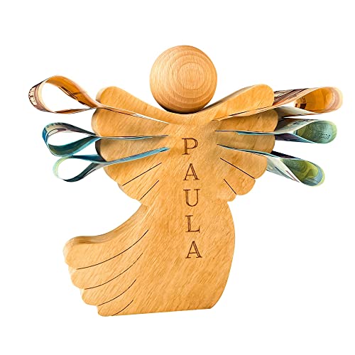 Engel Figur aus Holz, Schutzengel mit Gravur, Personalisierte Holzengel Dekofigur mit Namen, Geldgeschenk für Mädchen und Jungen, Taufgeschenk, Holz Deko Engel, Geschenke zur Geburt, Holzfiguren Engel Figur aus Holz, Schutzengel mit Gravur, Personalisierte Holzengel Dekofigur mit Namen, Geldgeschenk für Mädchen und Jungen, Taufgeschenk, Holz Deko Engel, Geschenke zur Geburt, Holzfiguren von Casa Vivente