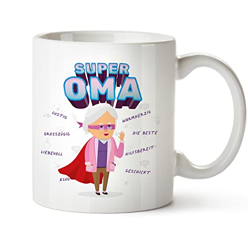 Oma Tasse, Superheldin Kaffeebecher, Große Tasse, Kaffeetasse für Großmütter, Muttertagsgeschenk, Geschenke für Oma, Teetasse, Kaffeepott, Beste Oma Geschenk, Kaffeetassen, 300 ml Tassen von Casa Vivente