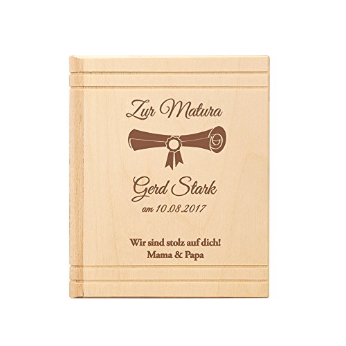 Spardose Buch aus Holz - mit Gravur zur Matura – Personalisiert mit Namen und Datum – Motiv Urkunde - Sparbüchse aus Birkenholz als Geschenk – Sparschwein als Schulabschluss Geschenkidee Spardose Buch aus Holz - mit Gravur zur Matura – Personalisiert mit Namen und Datum – Motiv Urkunde - Sparbüchse aus Birkenholz als Geschenk – Sparschwein als Schulabschluss Geschenkidee von Casa Vivente