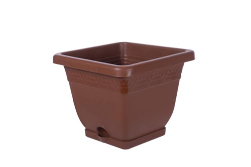 Casa y Menaje 151943 Quadratischer Blumentopf mit Untersetzer, 20 x 20 x 16 cm von Casa y Menaje