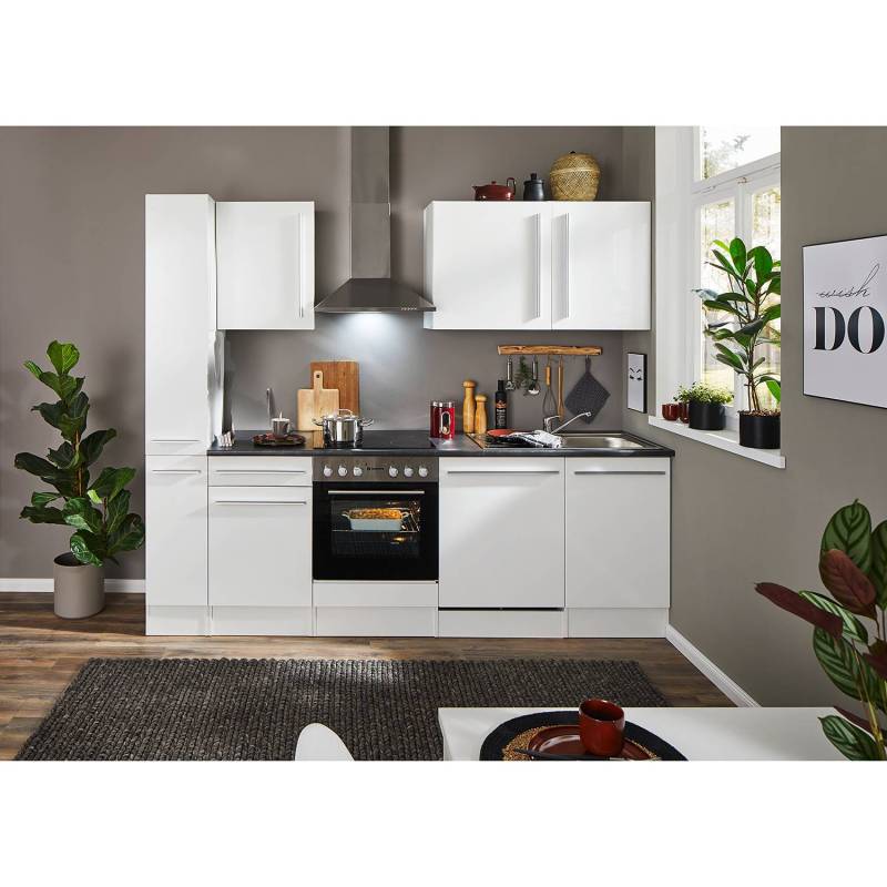 home24 Apothekerschrank 30 x 211 x 57cm Weiß/Hochglanz Weiß von home24
