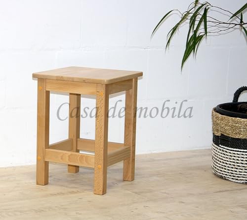 Casa Massivholz Sitz-Hocker Blumentisch Anton 34x46x34cm Kernbuche Natur lackiert von Casa