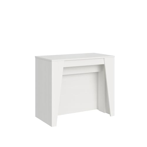 CasaArredoStudio Ausziehbare Konsole Bakari, weiß, 4 Verlängerungen, 62 cm von CasaArredoStudio