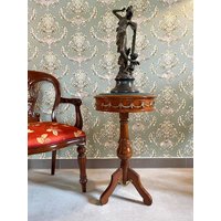 Barock Marmor Top Beistelltisch Braunes Holz, Messing Akzente Barock Marmor Top Beistelltisch Braunes Holz, Messing Akzente von CasaBarock