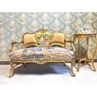 Royal French Style Zweiersofa Moiig in Gold Finish Limited Edition von CasaBarock