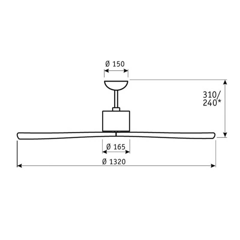 Aeroplan Eco Deckenventilator, chrom, Nussbaum von CASAFAN