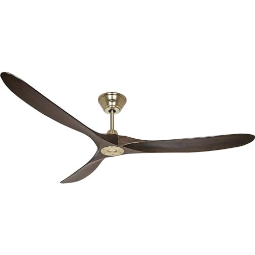 Energiespar Deckenventilator mit Fernbedienung Eco Genuino Messing gebürstet / Nussbaum 180 cm von CasaFan