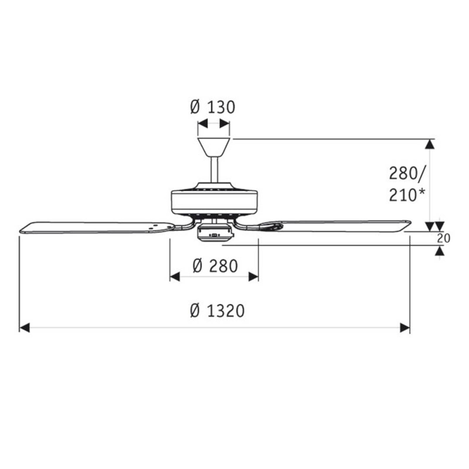 Deckenventilator Classic Royal 132 braun/nussbaum von CASAFAN