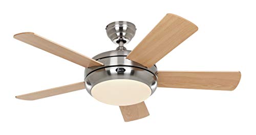 Deckenventilator Titanium Chrom 105 cm Nussbaum/Kirsche von CasaFan