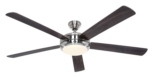 Deckenventilator Titanium Chrom 162 cm Nussbaum/Kirsche von CasaFana