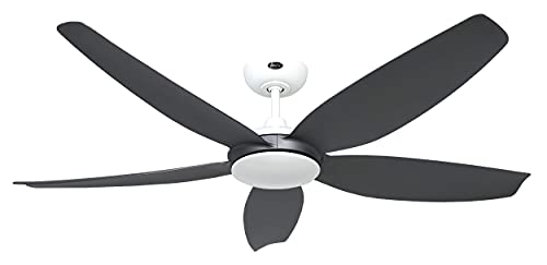 Energiespar Deckenventilator mit Fernbedienung Eco Volare 142 cm Weiß/Basaltgrau von CasaFan