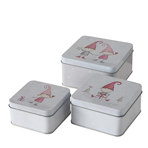 CasaJame 3er Set Metall Keksdose Plätzchendose eckig Wichtel Kinder sortiert 9-12cm CasaJame 3er Set Metall Keksdose Plätzchendose eckig Wichtel Kinder sortiert 9-12cm von CasaJame