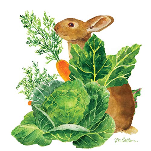 CasaJame Servietten (2er Set / 40Stück) 3-lagig 33x33cm Ostern Häschen im Salatbeet von CasaJame