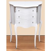 Casa Padrino Barock Nachtkommode Weiß/Silber - Massivholz Nachttisch Beistelltisc von CasaPadrino