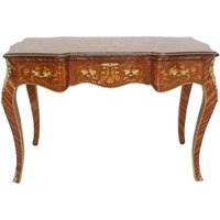 Casa Padrino Barock Sekretär Mahagoni Intarsien/Gold 120 cm - Handgefertigter Antik von CasaPadrino