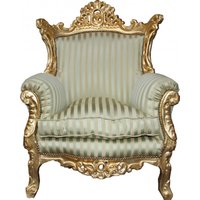 Casa Padrino Barock Sessel Al Capone Mod2 Jadegrün/Beige Gold 85 X 65 H. 127 cm von CasaPadrino