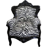Casa Padrino Barock Sessel King Zebra/Schwarz 85 X H. 120 cm - Antik Stil Möbe von CasaPadrino