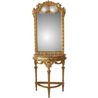 Casa Padrino Barock Spiegelkonsole in Gold Mit Marmorplatte Mod4 - Antik Look von CasaPadrino
