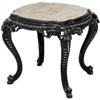 Casa Padrino Luxus Barock Beistelltisch Weiß/Beige Schwarz Gold - Handgefertigter Massivholz Tisch Im Barockstil Casa Padrino Luxus Barock Beistelltisch Weiß/Beige Schwarz Gold - Handgefertigter Massivholz Tisch Im Barockstil von CasaPadrino
