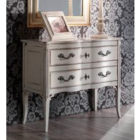 Casa Padrino Luxus Barock Kommode Antik Weiß/Silber - Handgefertigte Massivholz Mit 2 Schubladen von CasaPadrino