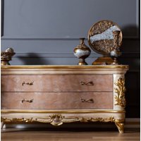 Casa Padrino Luxus Barock Kommode Beige/Weiß Gold - Prunkvoller Massivholz Schran von CasaPadrino