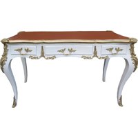 Casa Padrino Luxus Barock Schreibtisch Weiss/Gold Apricot - Sekretär Möbel von CasaPadrino