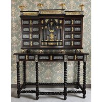 Casa Padrino Luxus Barock Sekretär Schwarz/Braun Gold - Handgefertigter Antik Stil Massivholz Mit Türen Und Schubladen von CasaPadrino