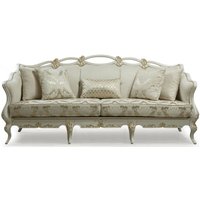 Casa Padrino Luxus Barock Sofa Cremefarben/Weiß Gold - Handgefertigtes Wohnzimmer von CasaPadrino