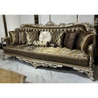 Casa Padrino Luxus Barock Sofa Gold/Silber - Prunkvolles Wohnzimmer Mit Dekora von CasaPadrino